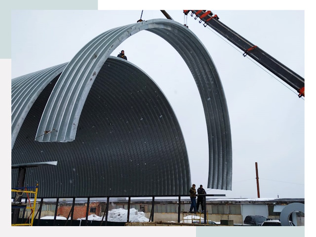 Полукруглые ангары в Выборге