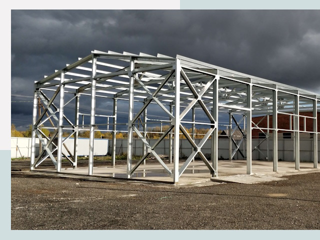 Двускатные ангары в Выборг от 613 руб. за квадрат